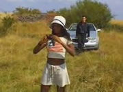 Africani all'aperto fanno sesso eccitante